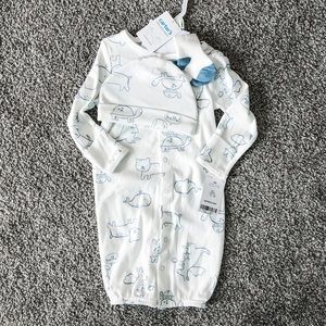 Carter’s Size 3M 3-Piece Trace Animals Convertible Gown, Cap & Socks